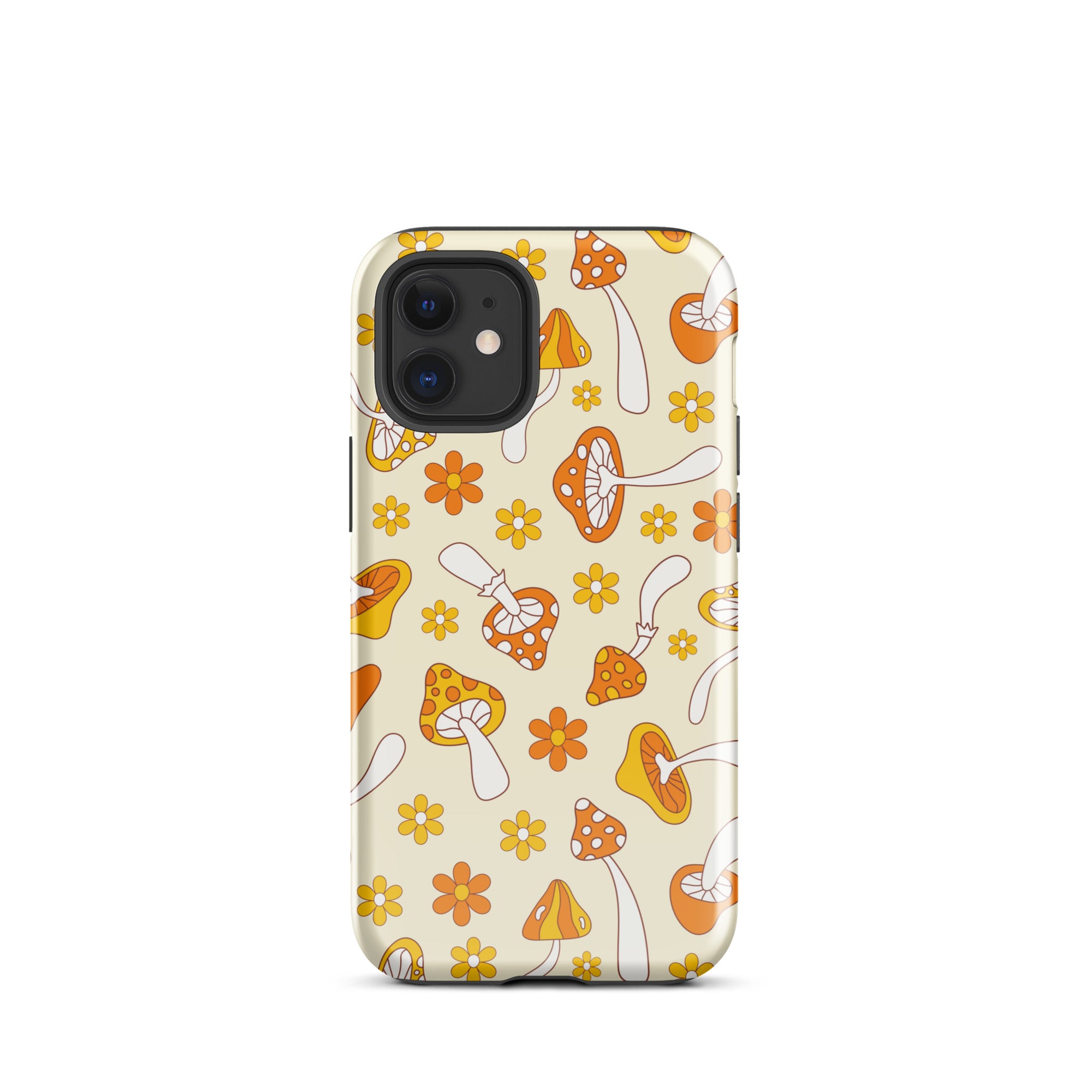 Retro Mushrooms iPhone Case iPhone 12 mini Glossy