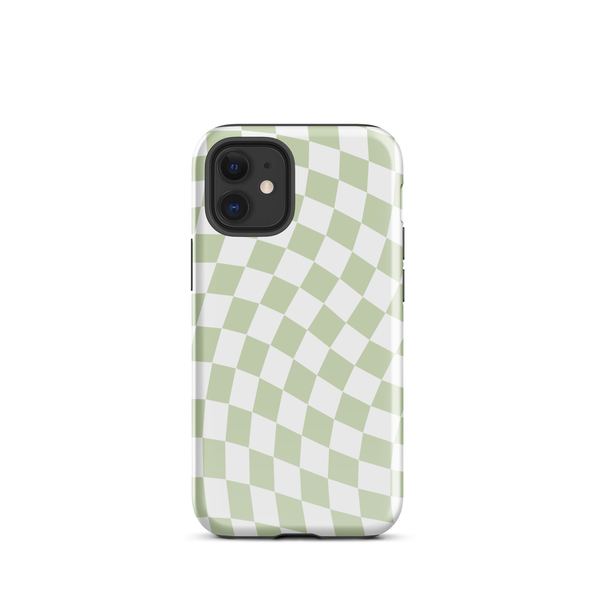 Light Green Wavy Checkered iPhone Case