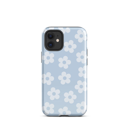 Blue Retro Flowers iPhone Case