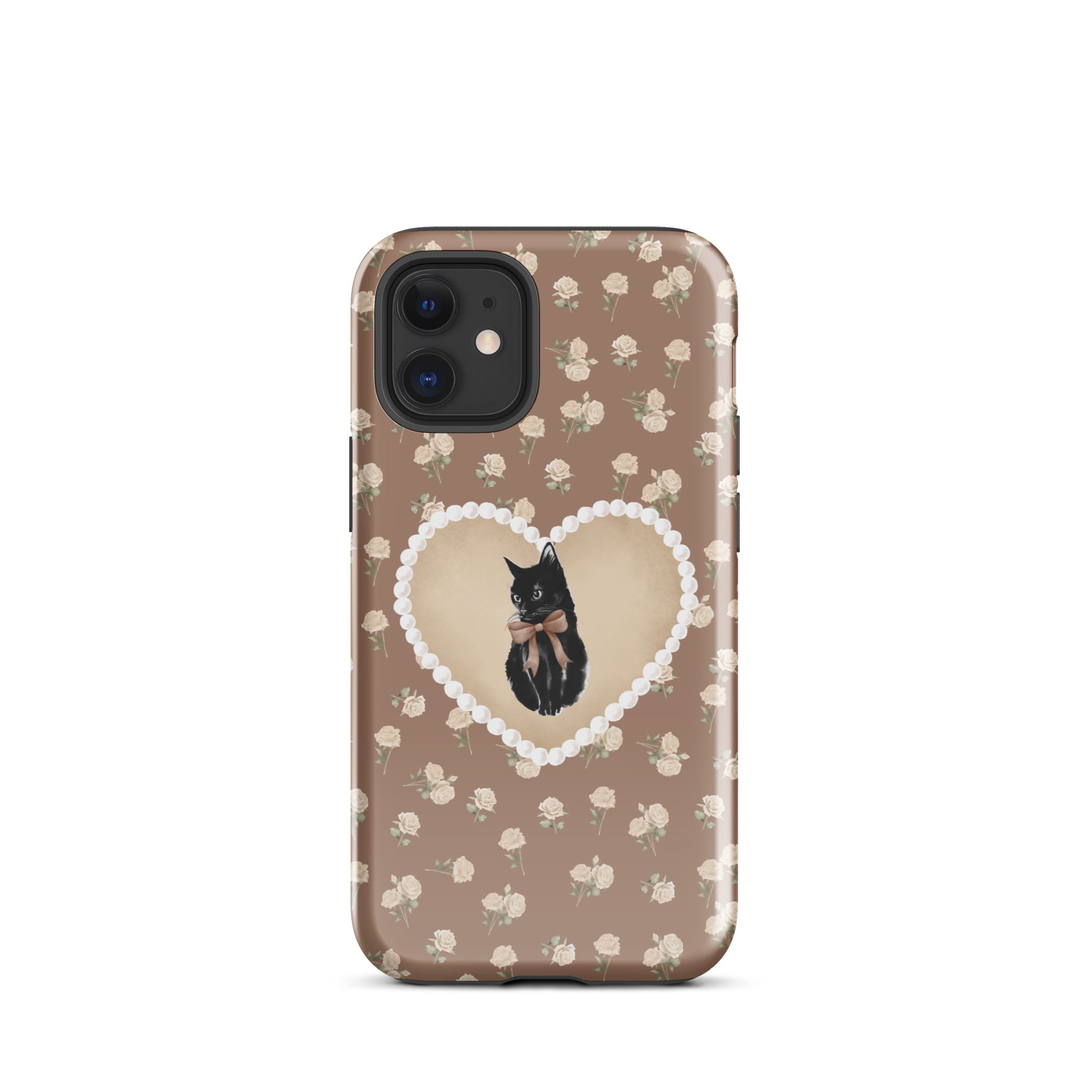 Brown Féline Roses iPhone Case