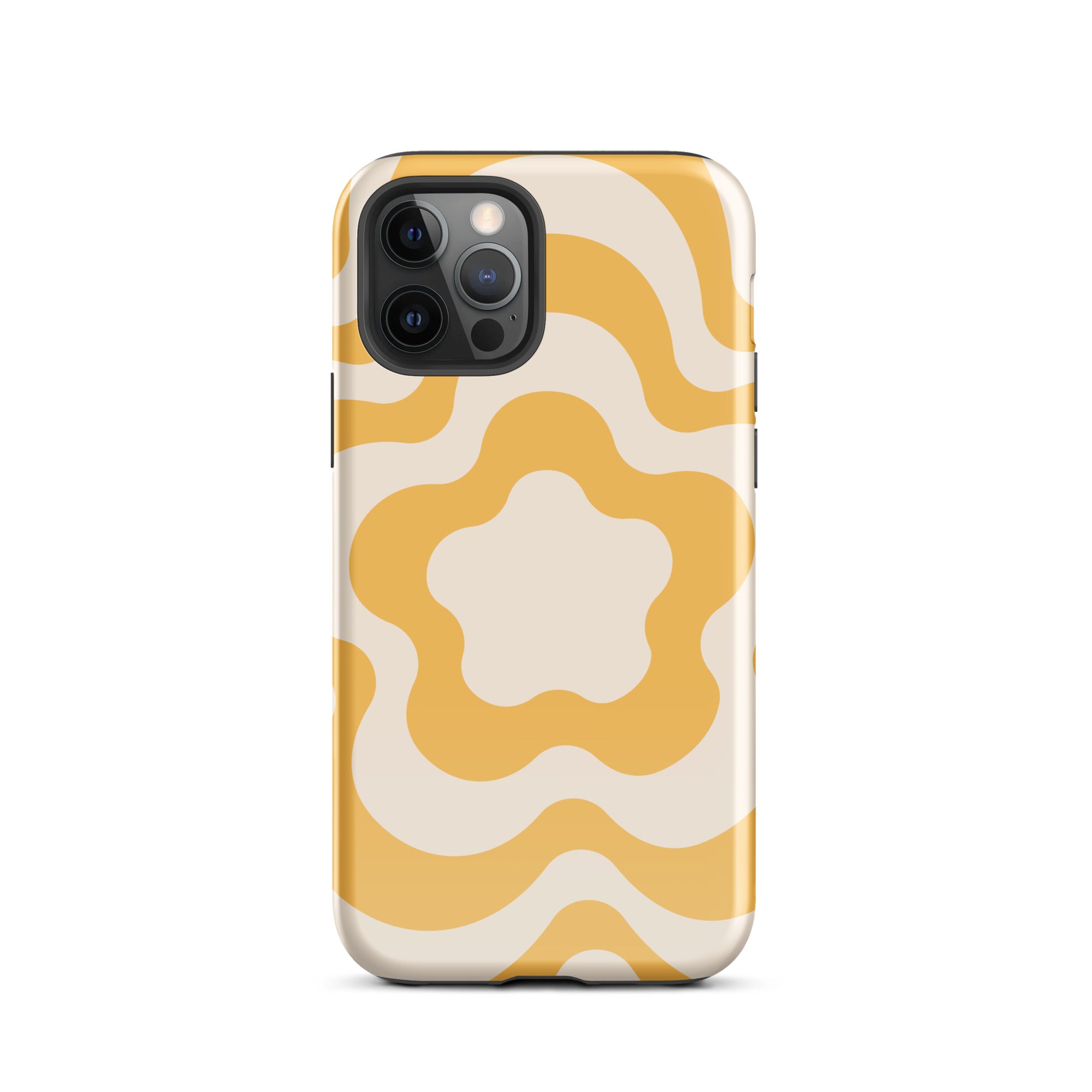 Yellow Retro Flowers iPhone Case iPhone 12 Pro Glossy