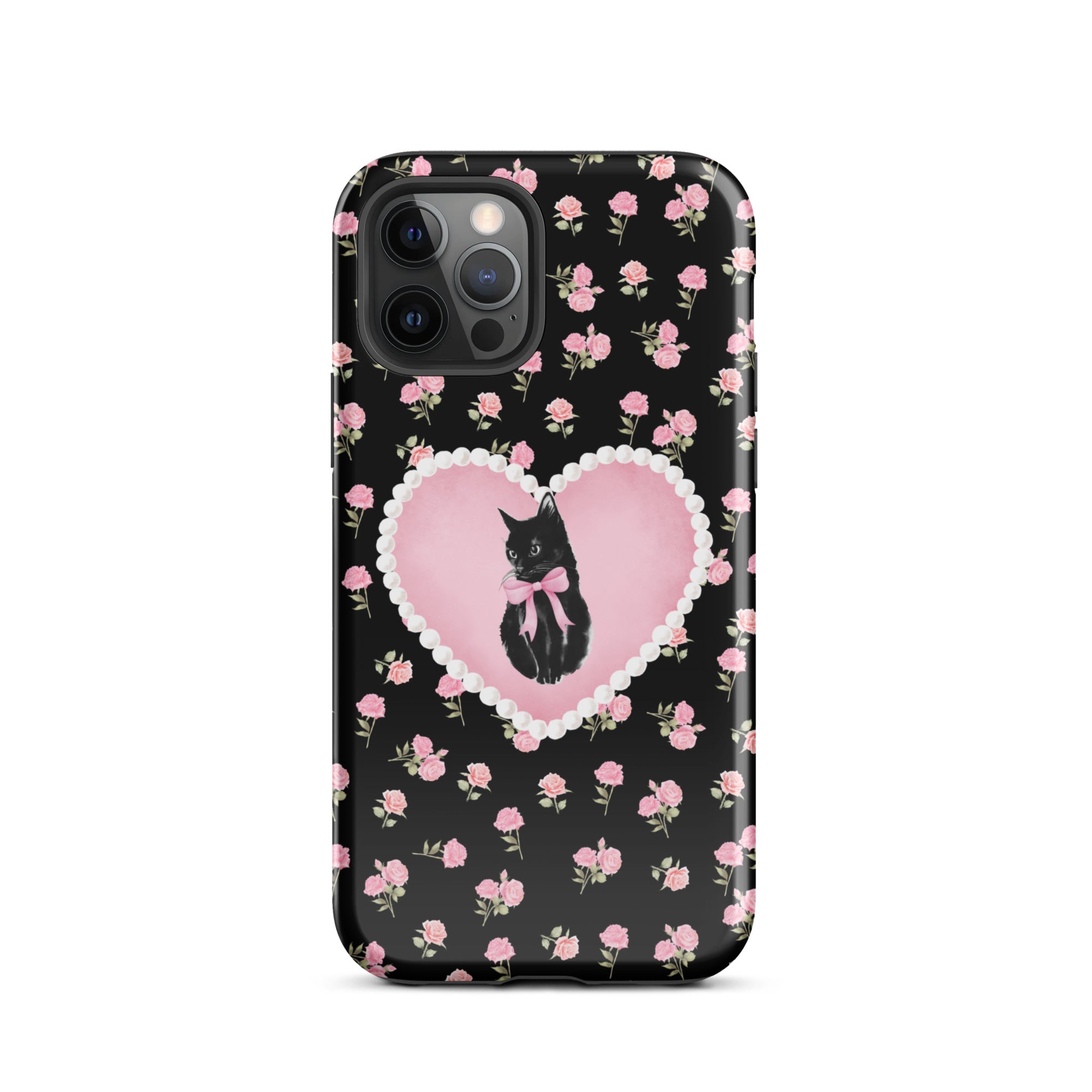 Black Féline Roses iPhone Case