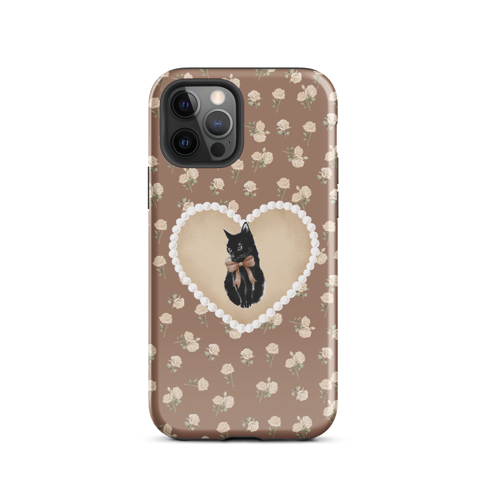 Brown Féline Roses iPhone Case