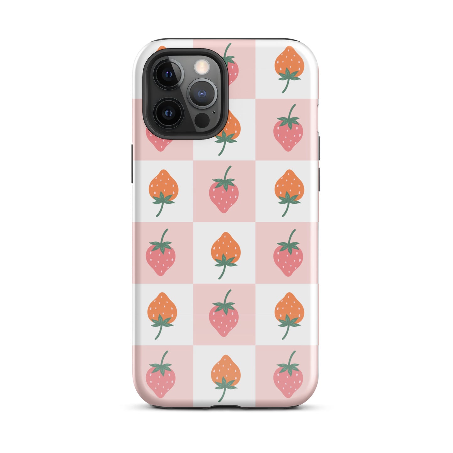 Strawberry Checkered iPhone Case iPhone 12 Pro Max Glossy