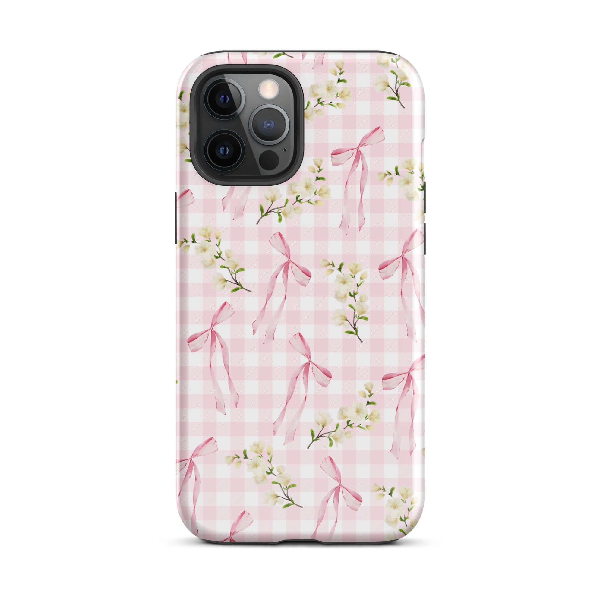 Pink Gingham Bows iPhone Case