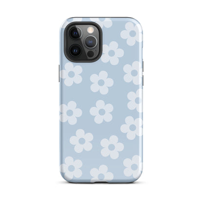Blue Retro Flowers iPhone Case