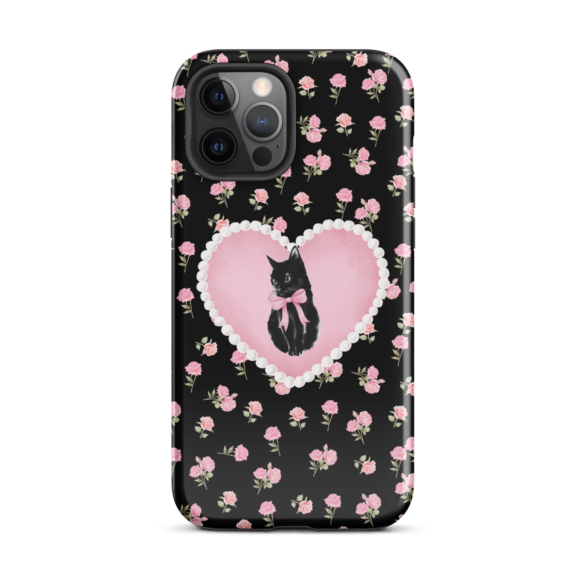Black Féline Roses iPhone Case