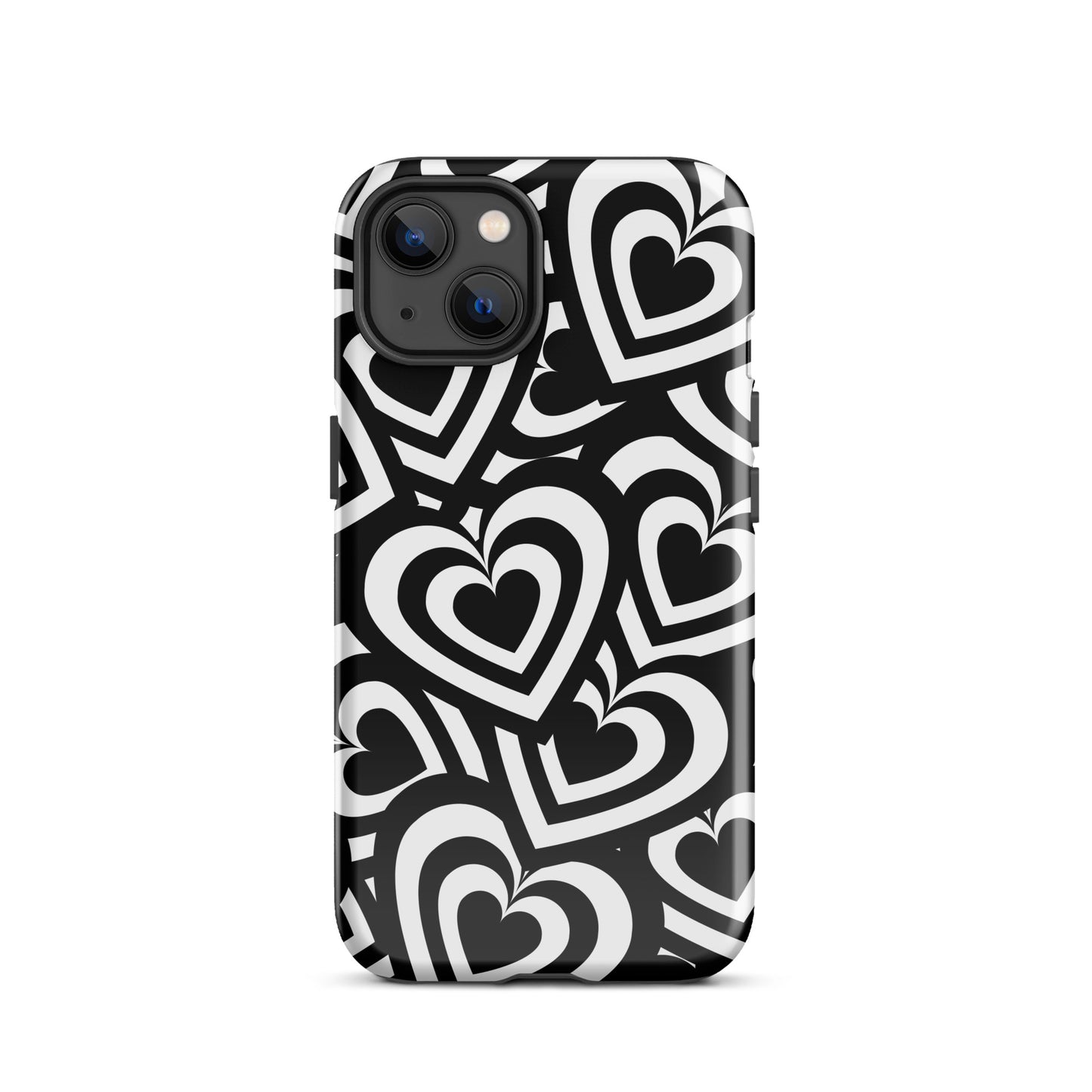 Black & White Hearts iPhone Case iPhone 13 Glossy