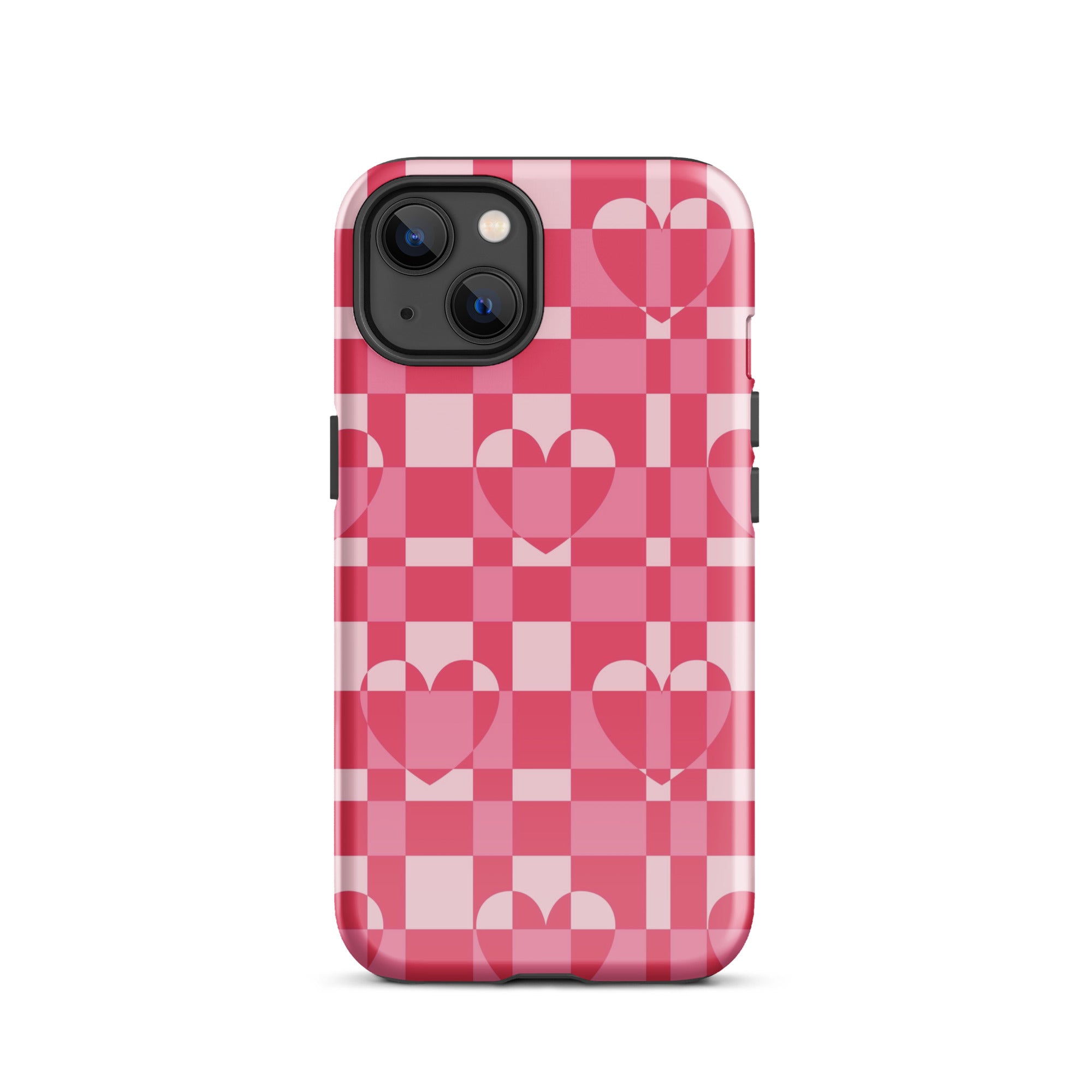 Hearts Checkered iPhone Case iPhone 13 Glossy