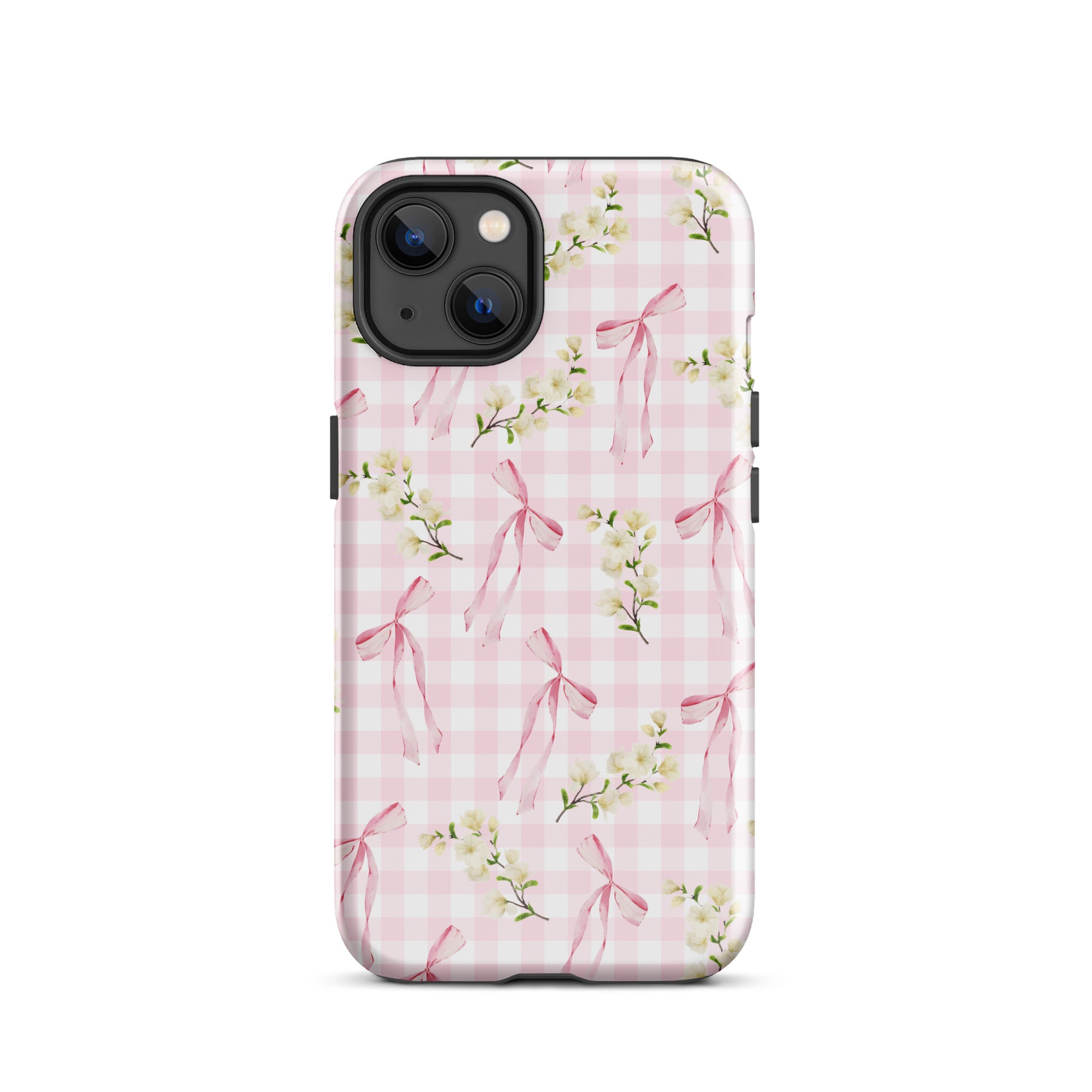 Pink Gingham Bows iPhone Case