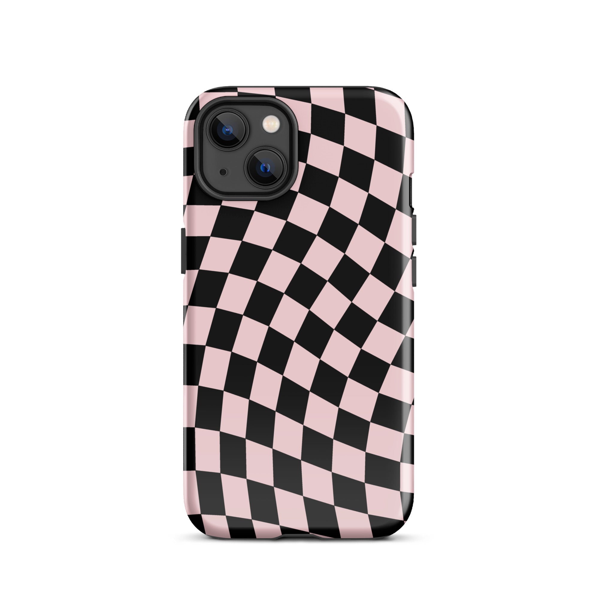 Pink & Black Wavy Checkered iPhone Case