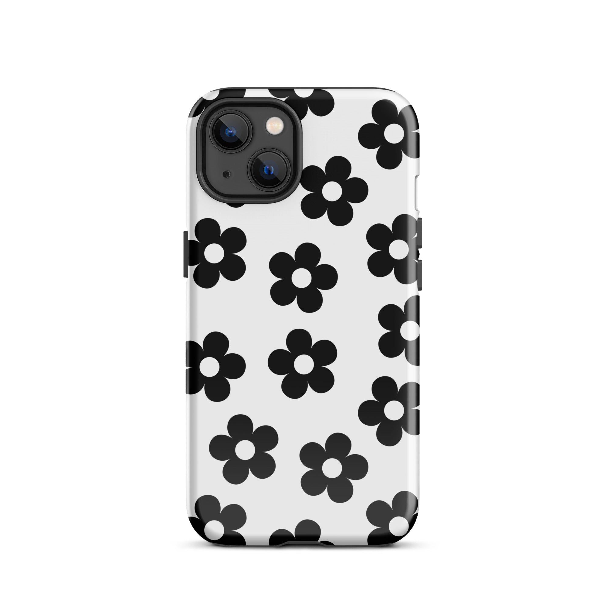 White Retro Flowers iPhone Case