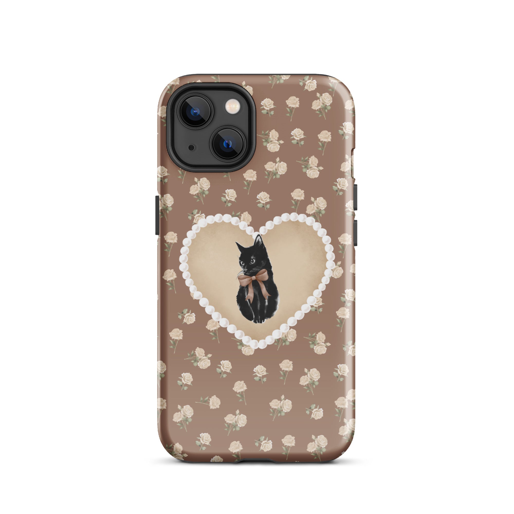 Brown Féline Roses iPhone Case