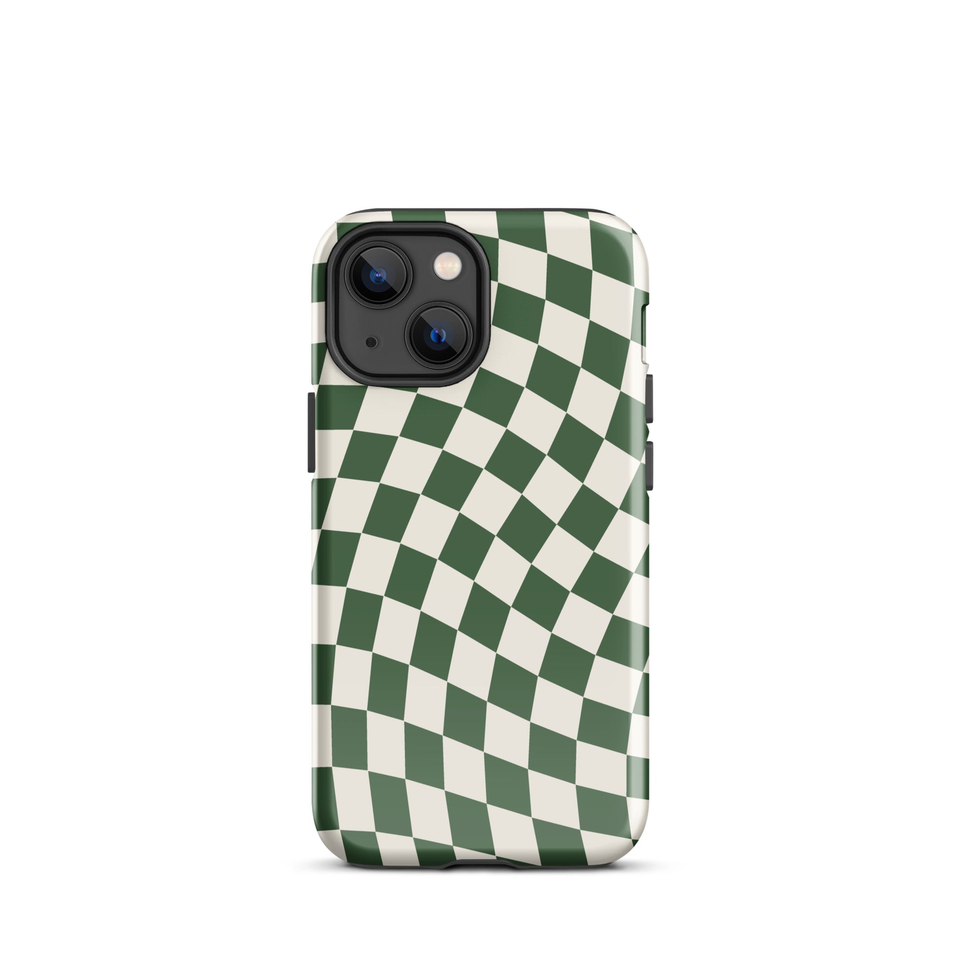 Green Wavy Checkered iPhone Case iPhone 13 mini Glossy