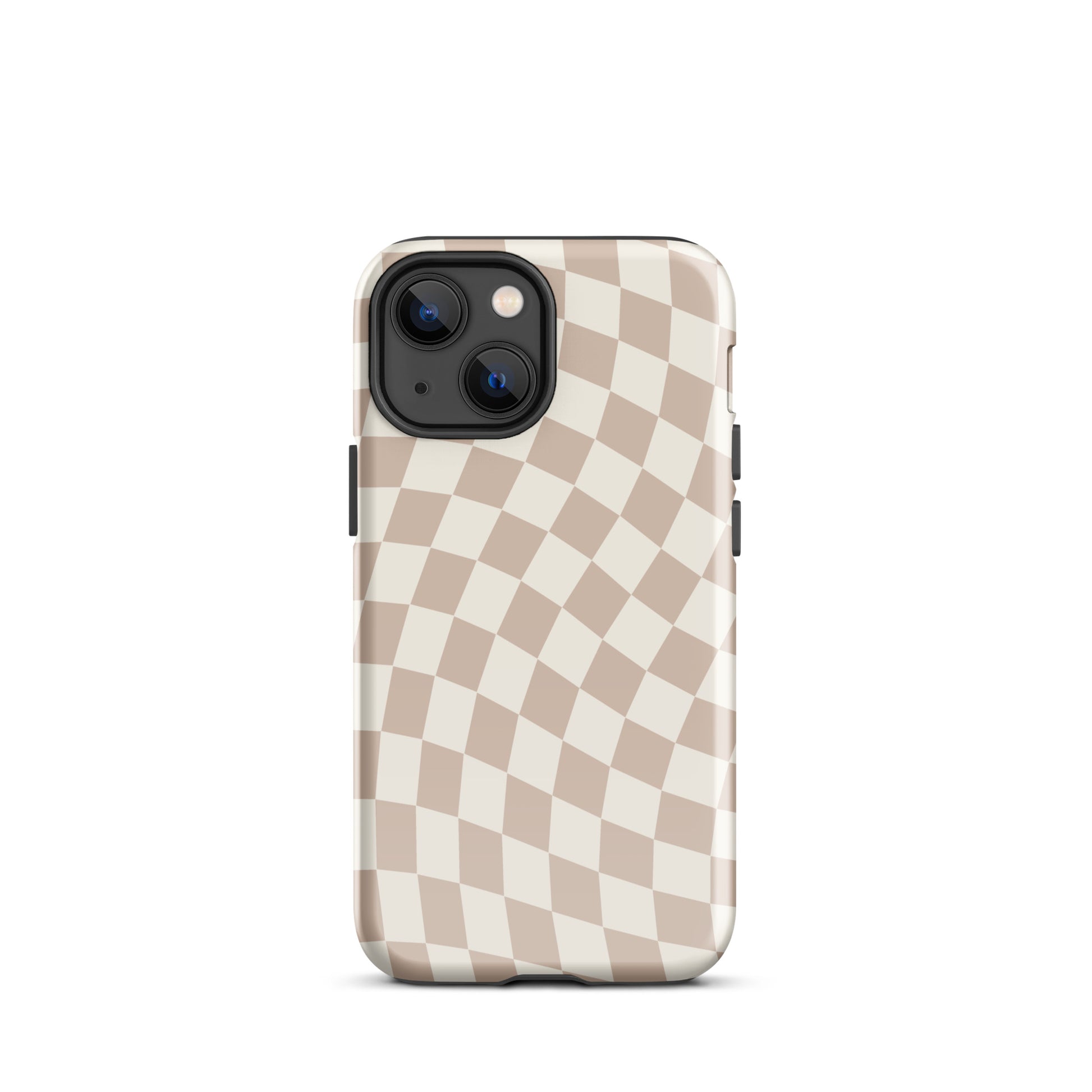 Neutral Wavy Checkered iPhone Case iPhone 13 mini Glossy