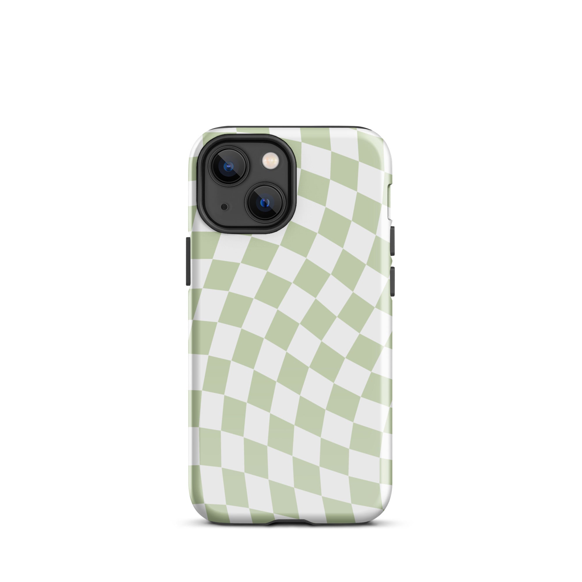 Light Green Wavy Checkered iPhone Case