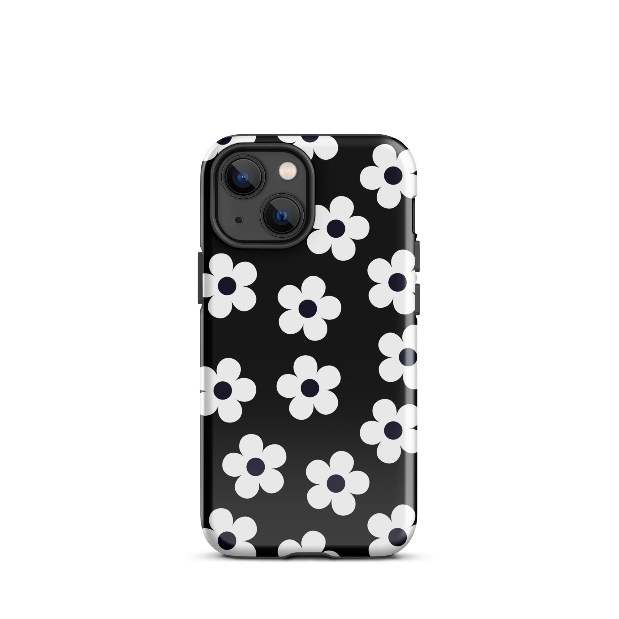 Black Retro Flowers iPhone Case