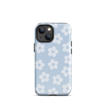 Blue Retro Flowers iPhone Case