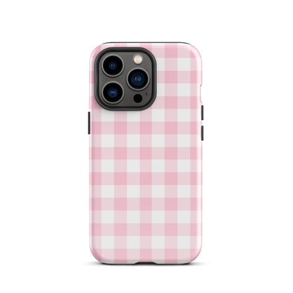Pink Gingham iPhone Case iPhone 13 Pro Glossy
