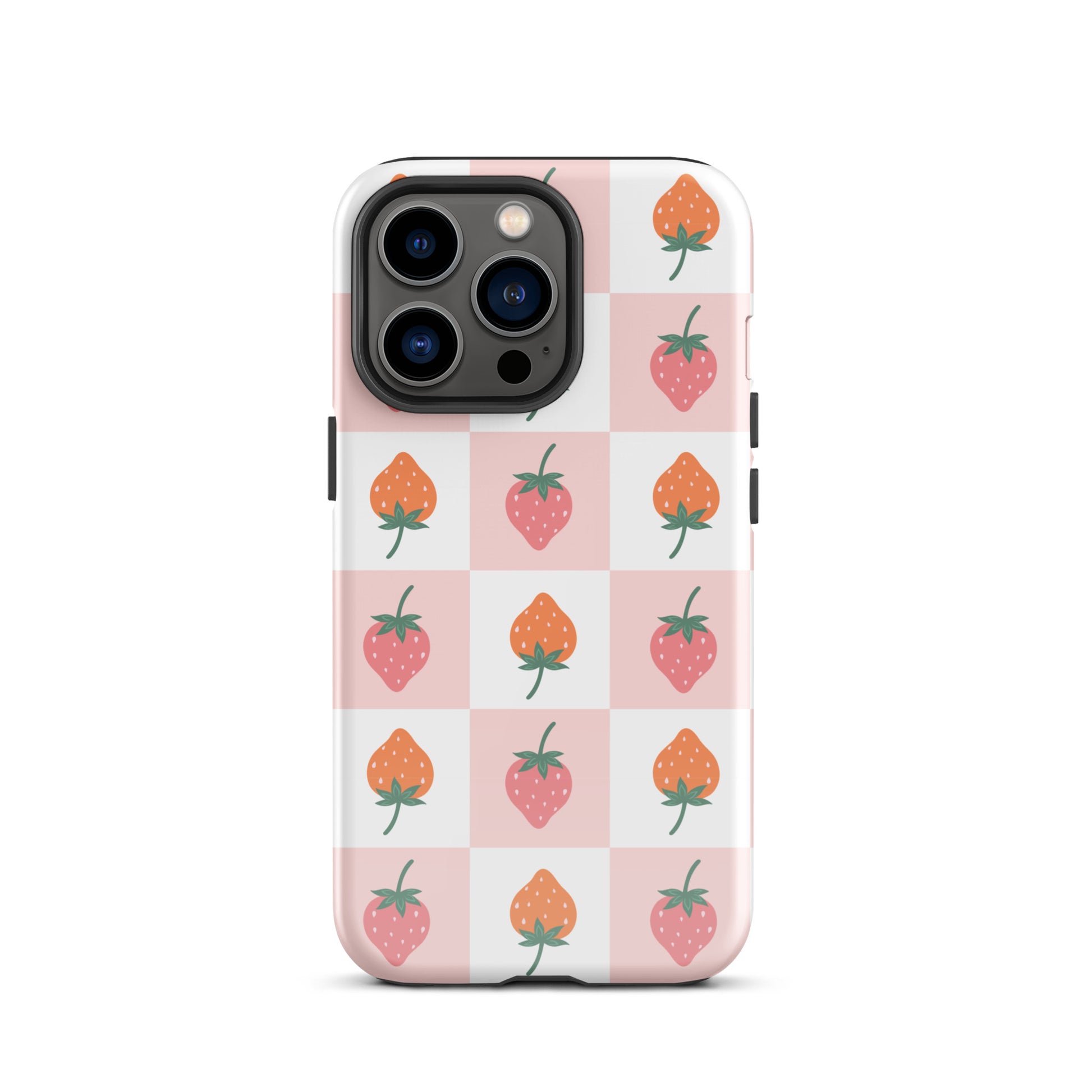 Strawberry Checkered iPhone Case iPhone 13 Pro Glossy