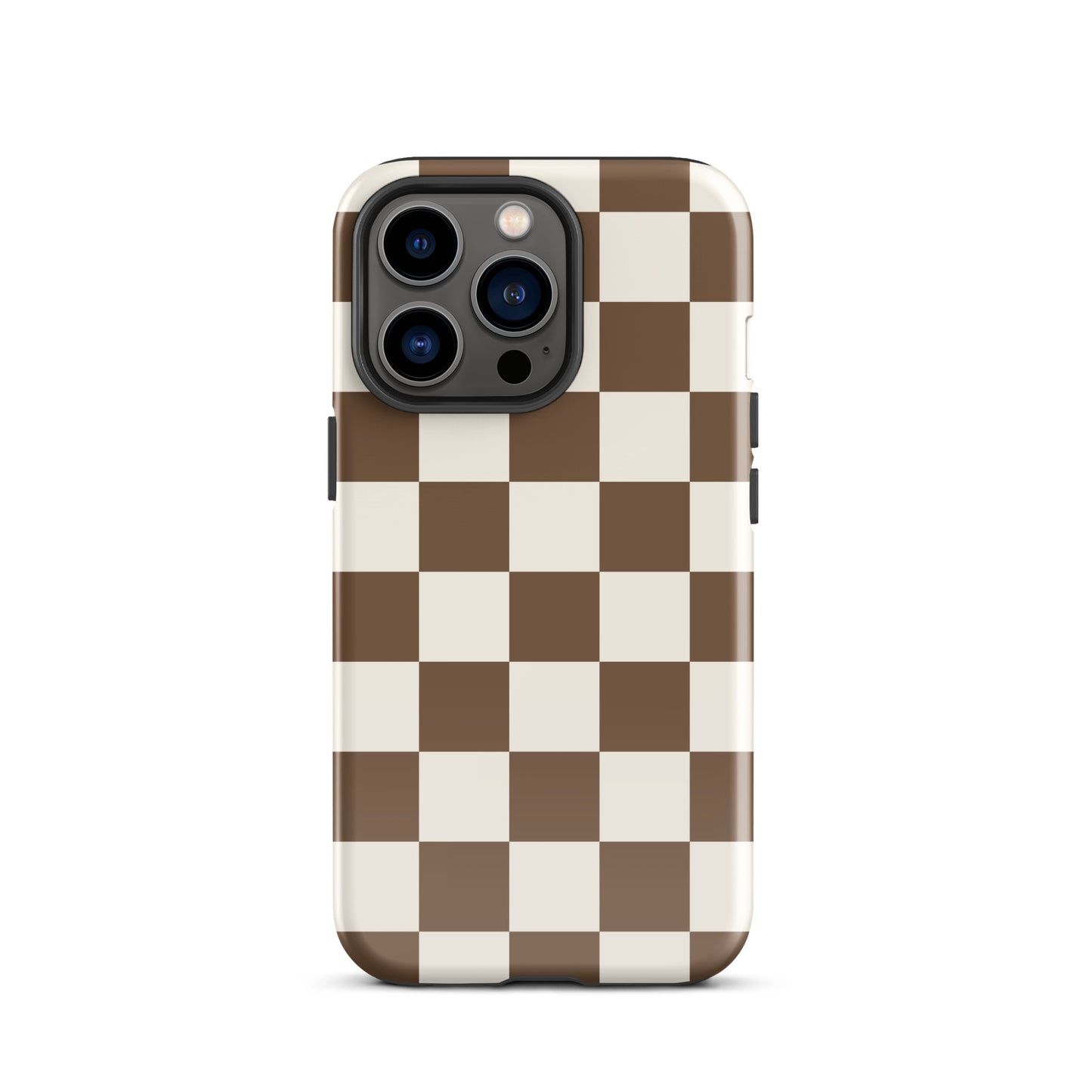 Brown Checkered iPhone Case iPhone 13 Pro Glossy