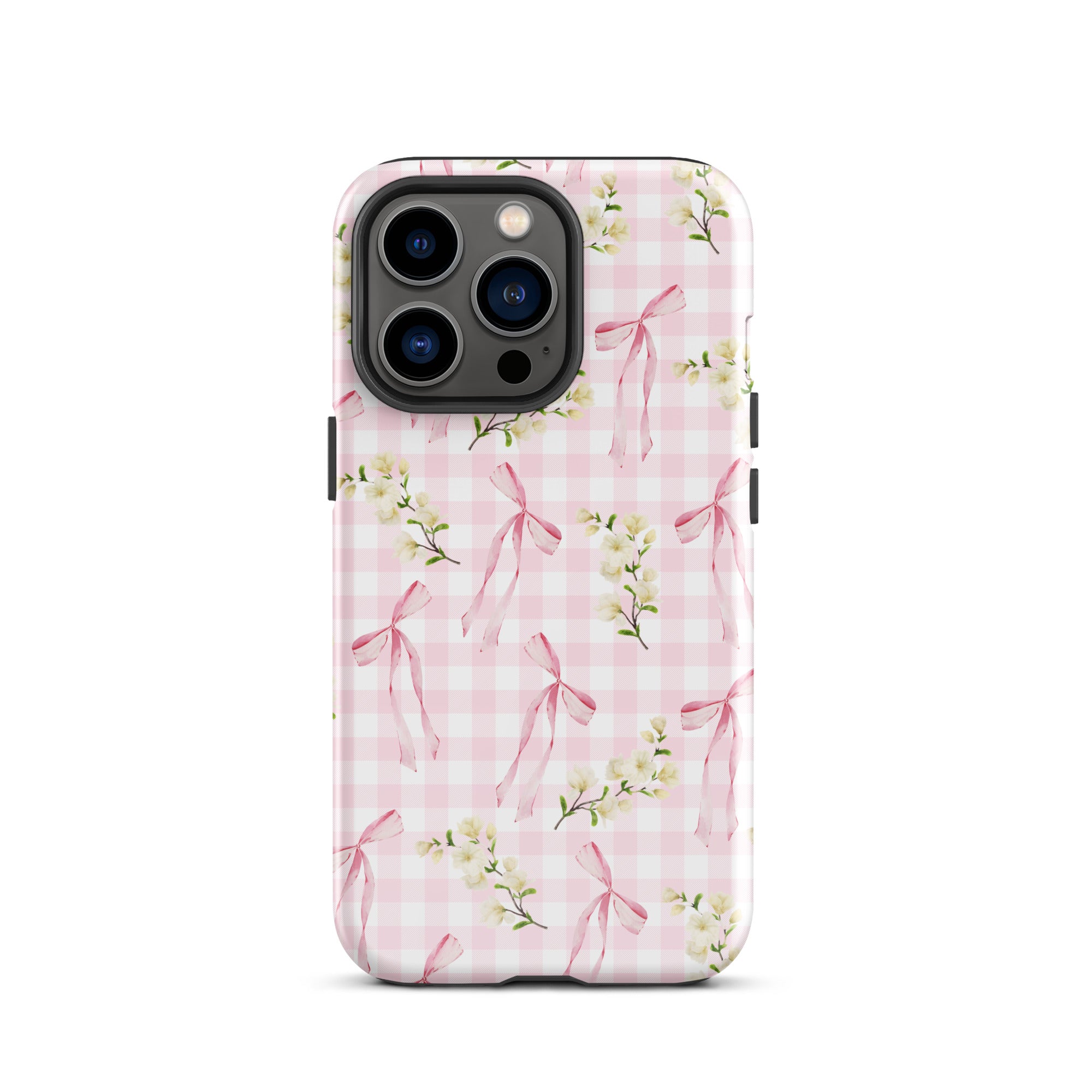 Pink Gingham Bows iPhone Case