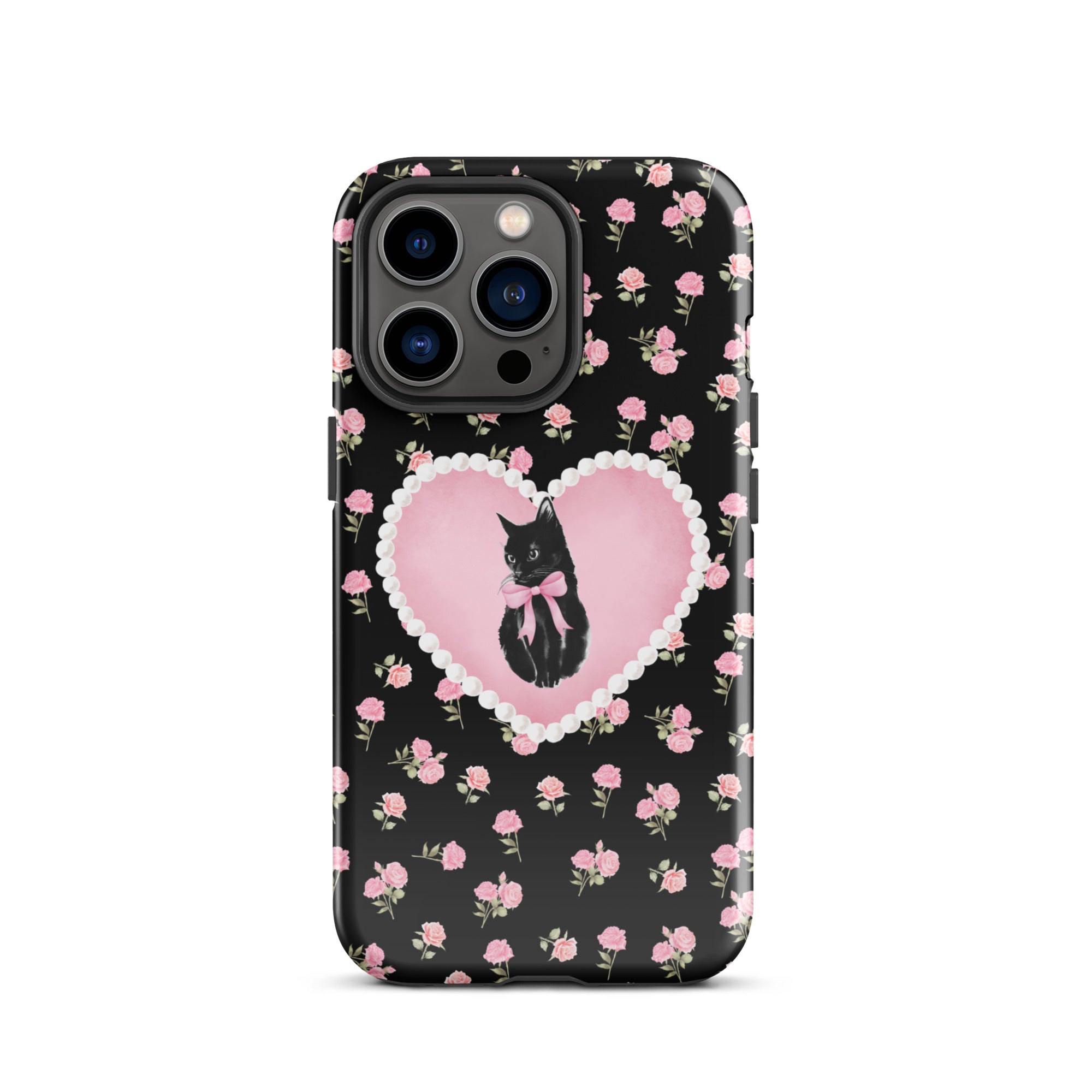 Black Féline Roses iPhone Case