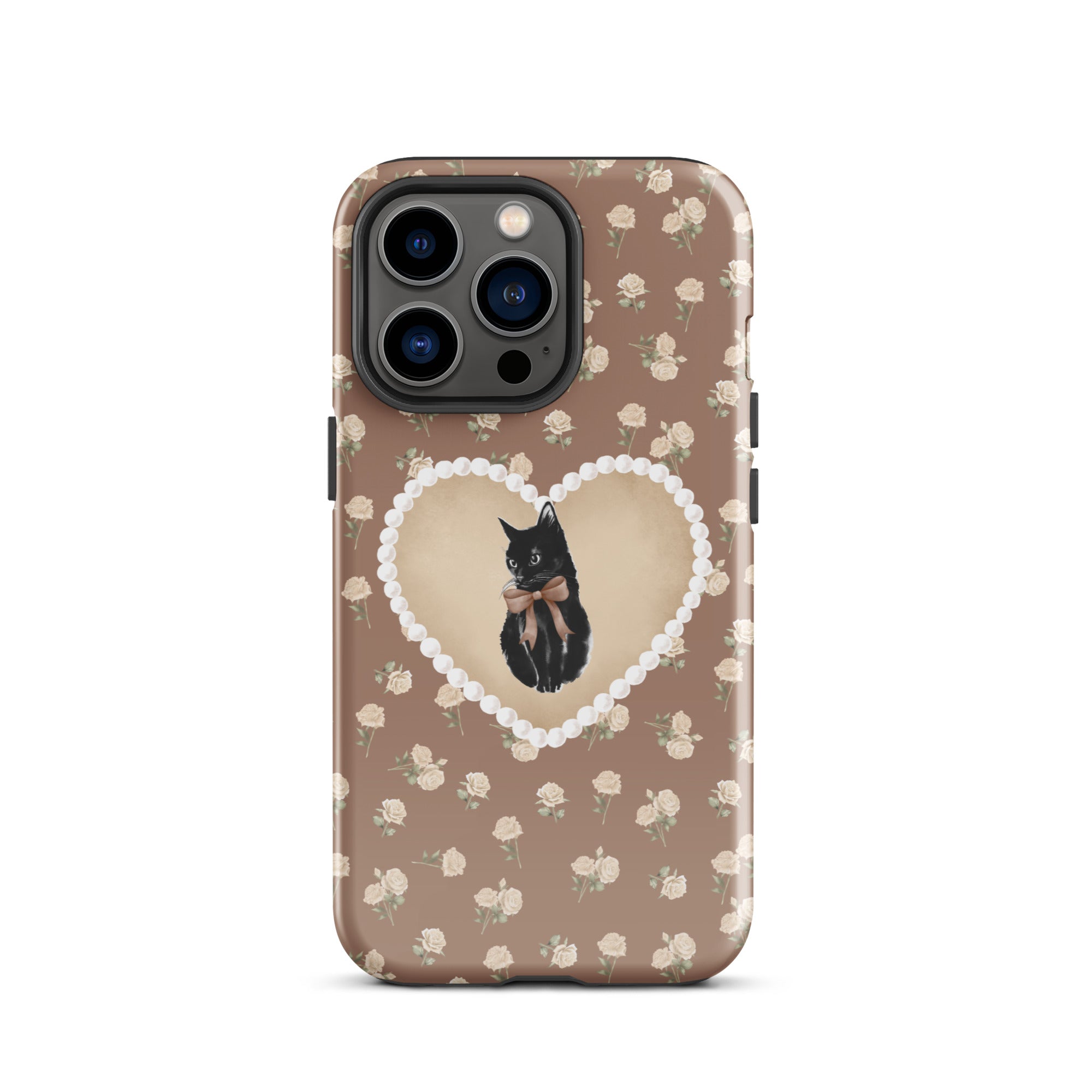 Brown Féline Roses iPhone Case