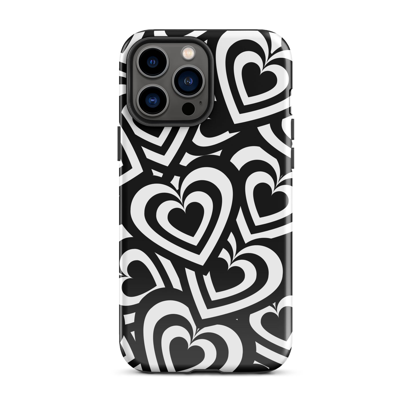 Black & White Hearts iPhone Case iPhone 13 Pro Max Glossy