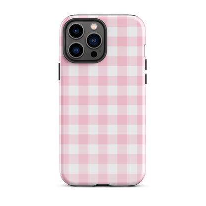Pink Gingham iPhone Case iPhone 13 Pro Max Glossy