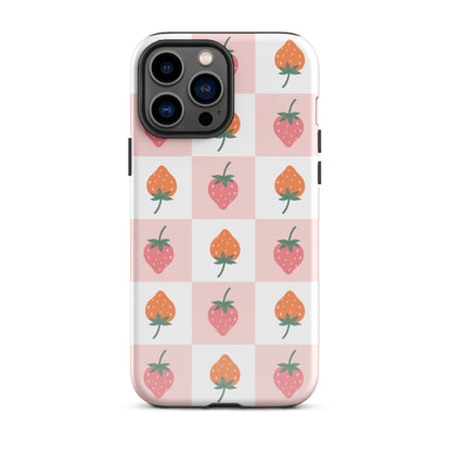 Strawberry Checkered iPhone Case iPhone 13 Pro Max Glossy