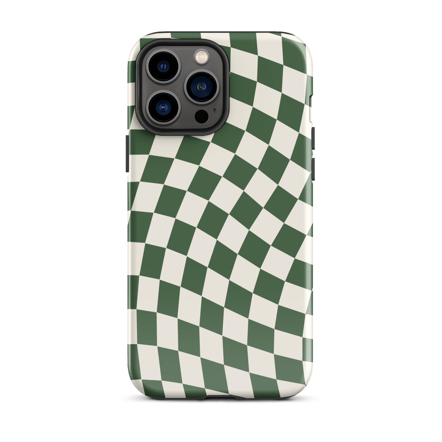 Green Wavy Checkered iPhone Case iPhone 13 Pro Max Glossy