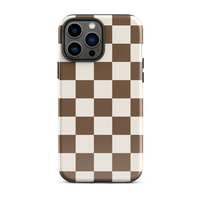 Brown Checkered iPhone Case iPhone 13 Pro Max Glossy