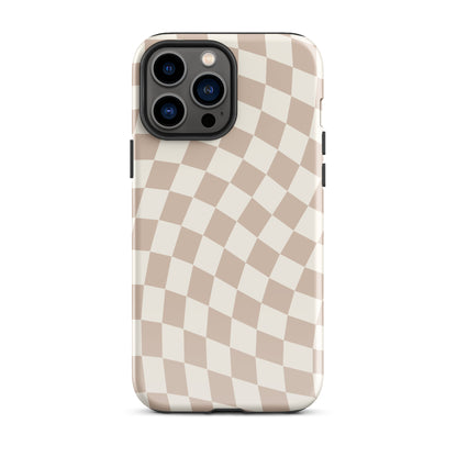 Neutral Wavy Checkered iPhone Case iPhone 13 Pro Max Glossy