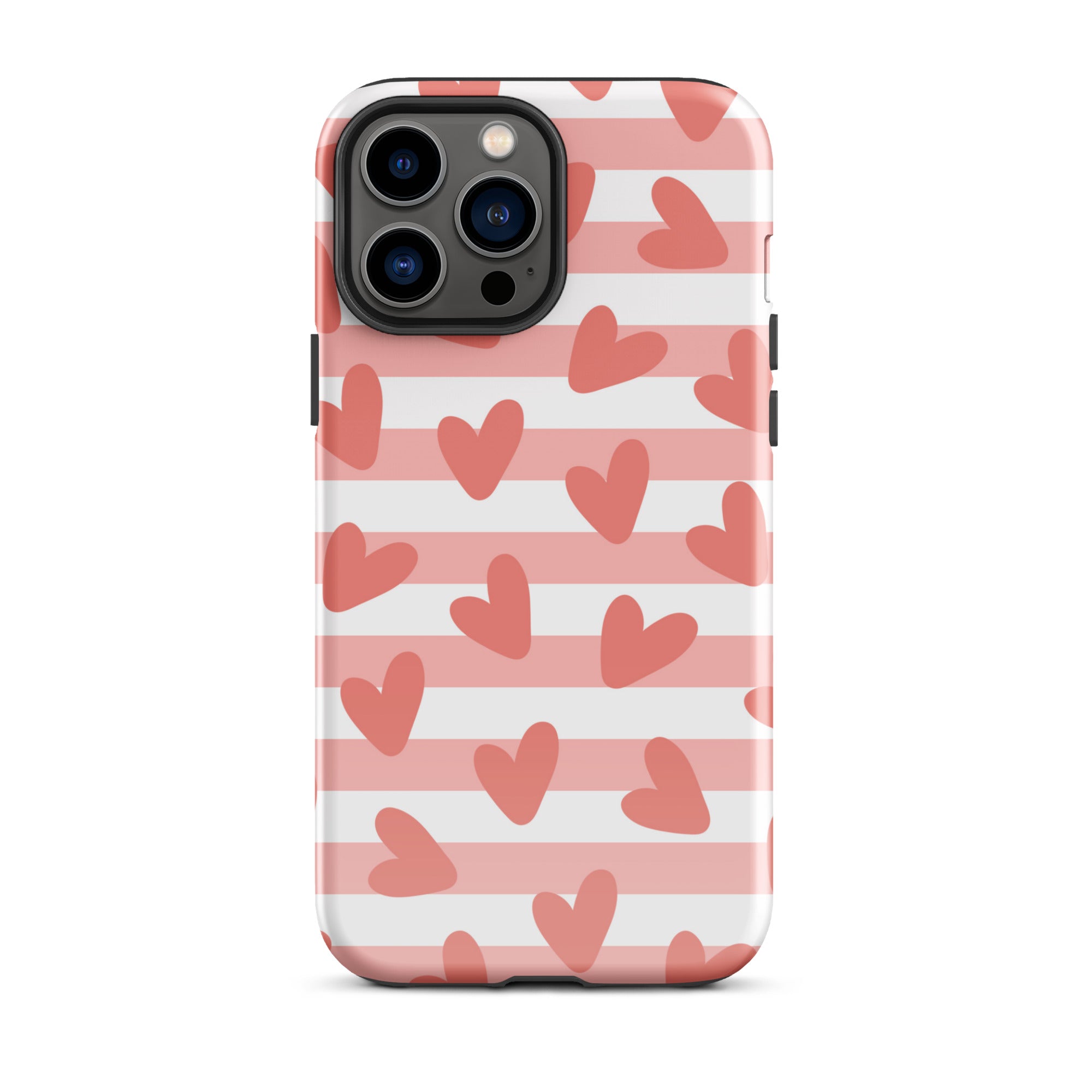 Striped Hearts iPhone Case