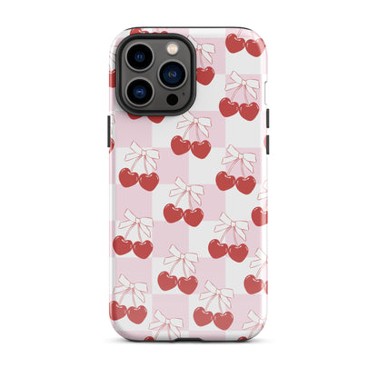 Cherry Bows Coquette iPhone Case