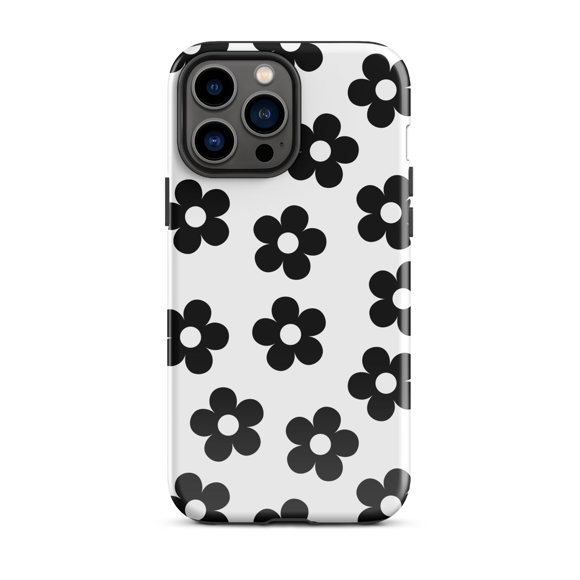 White Retro Flowers iPhone Case