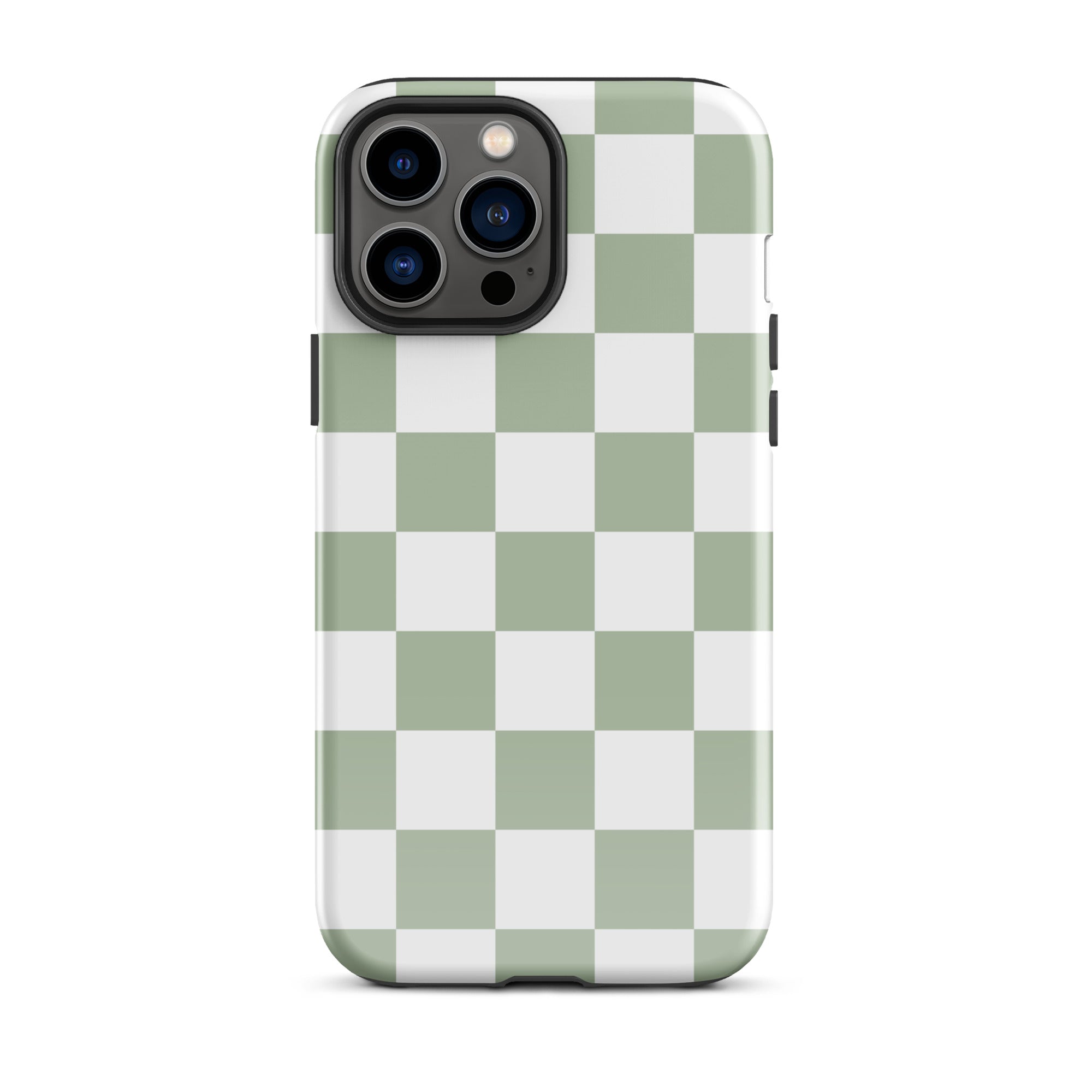 Sage Green Checkered iPhone Case