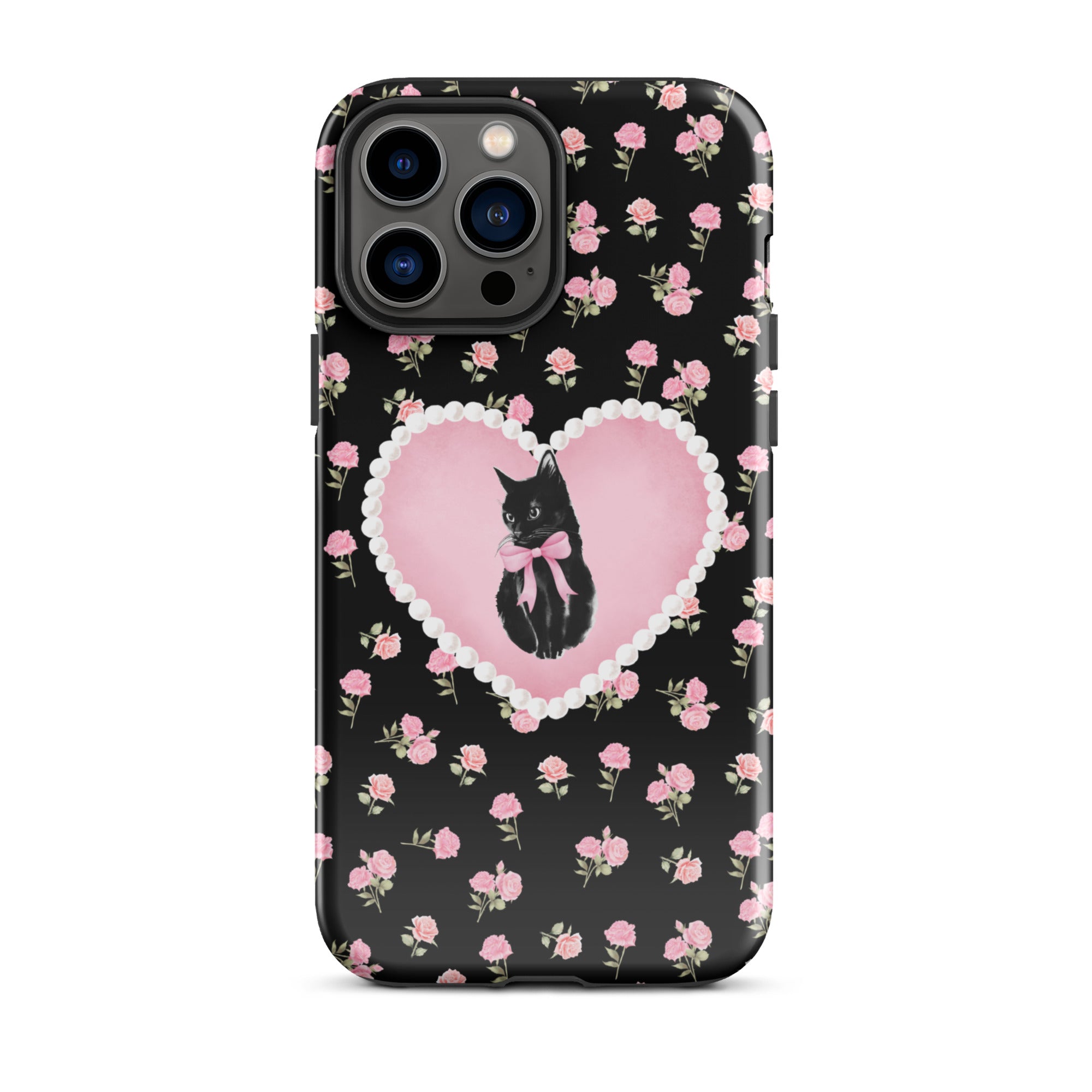 Black Féline Roses iPhone Case