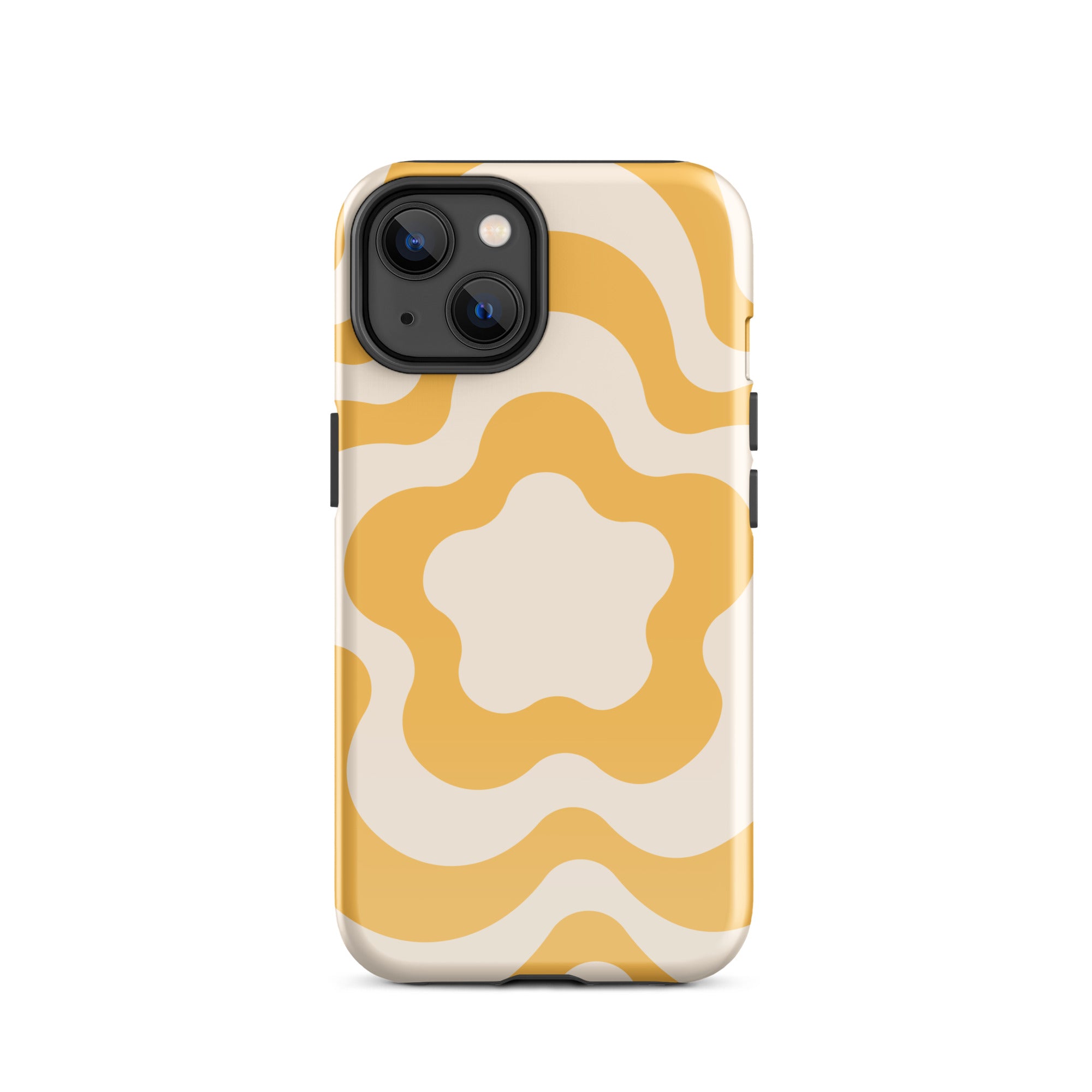Yellow Retro Flowers iPhone Case iPhone 14 Glossy