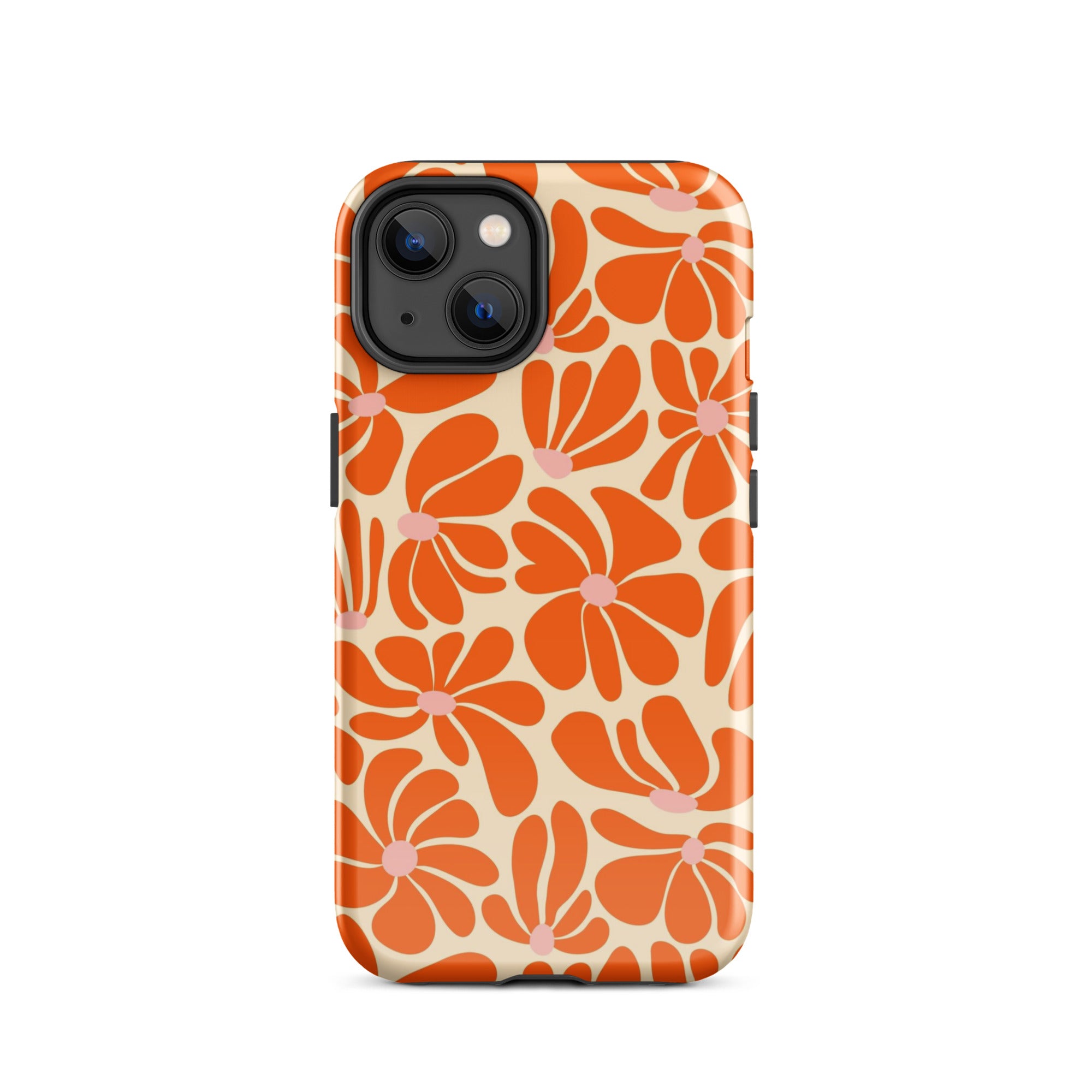 Orange Vintage Flowers iPhone Case iPhone 14 Glossy