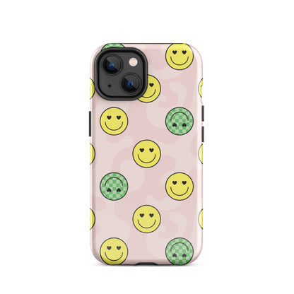 Preppy Smiley Faces iPhone Case iPhone 14 Glossy