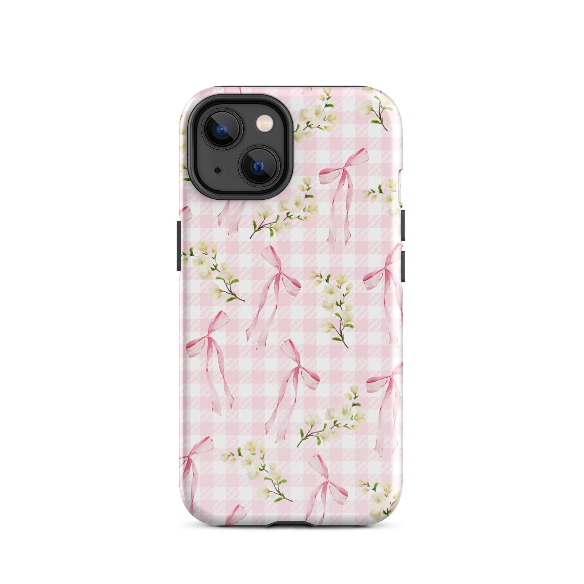 Pink Gingham Bows iPhone Case