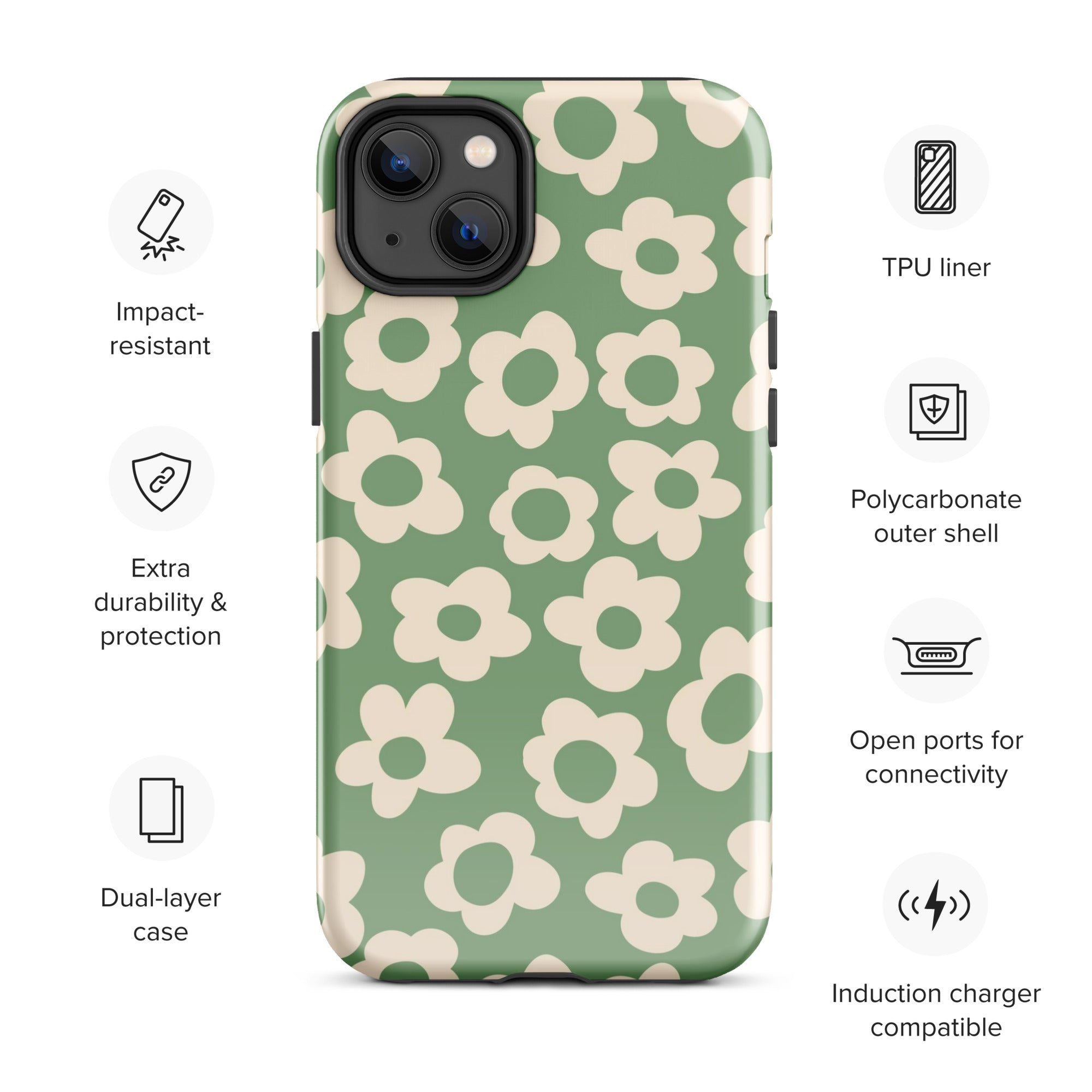 Green Las Flores iPhone Case