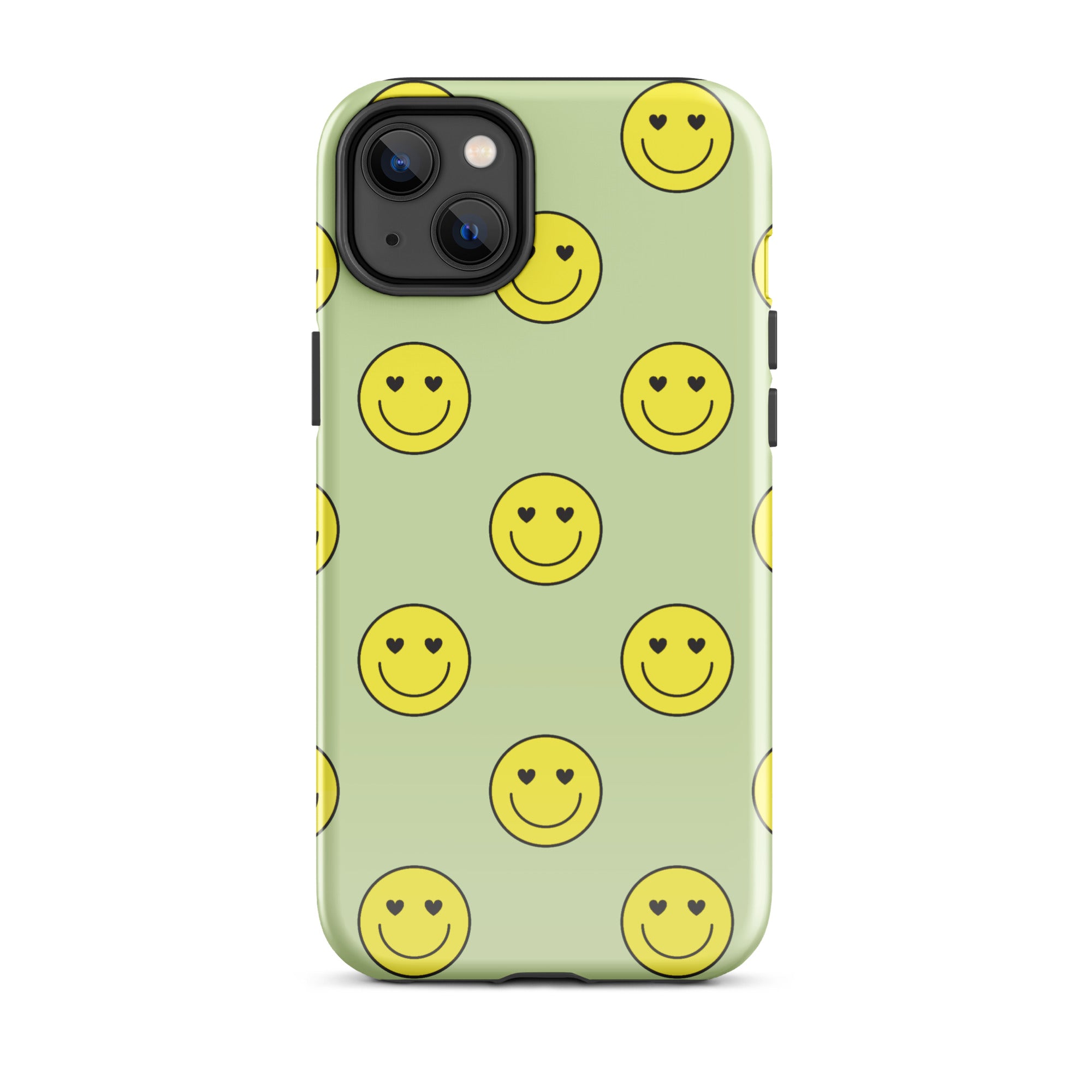 Neon Smiley Faces iPhone Case iPhone 14 Plus Glossy