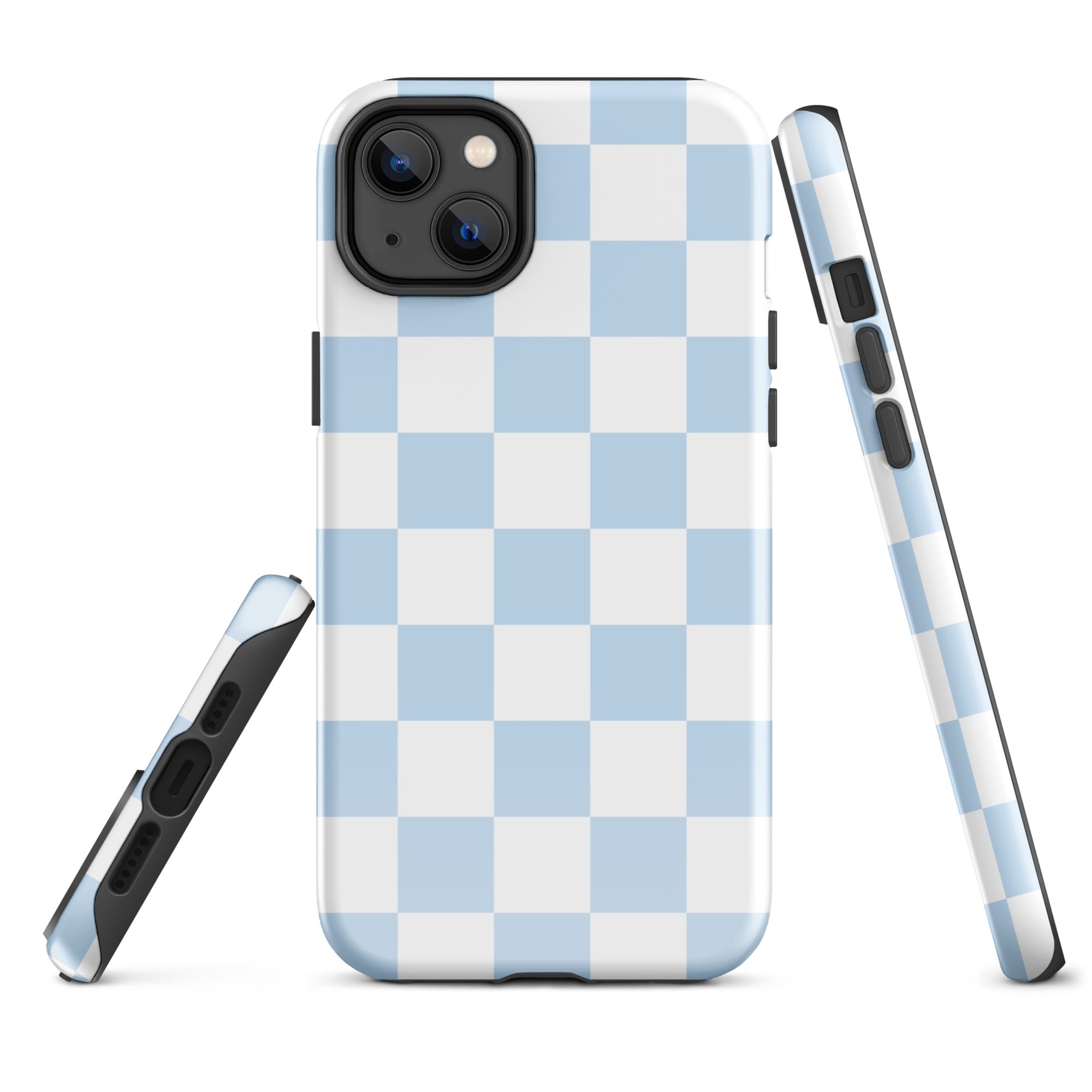 Pastel Blue Checkered iPhone Case