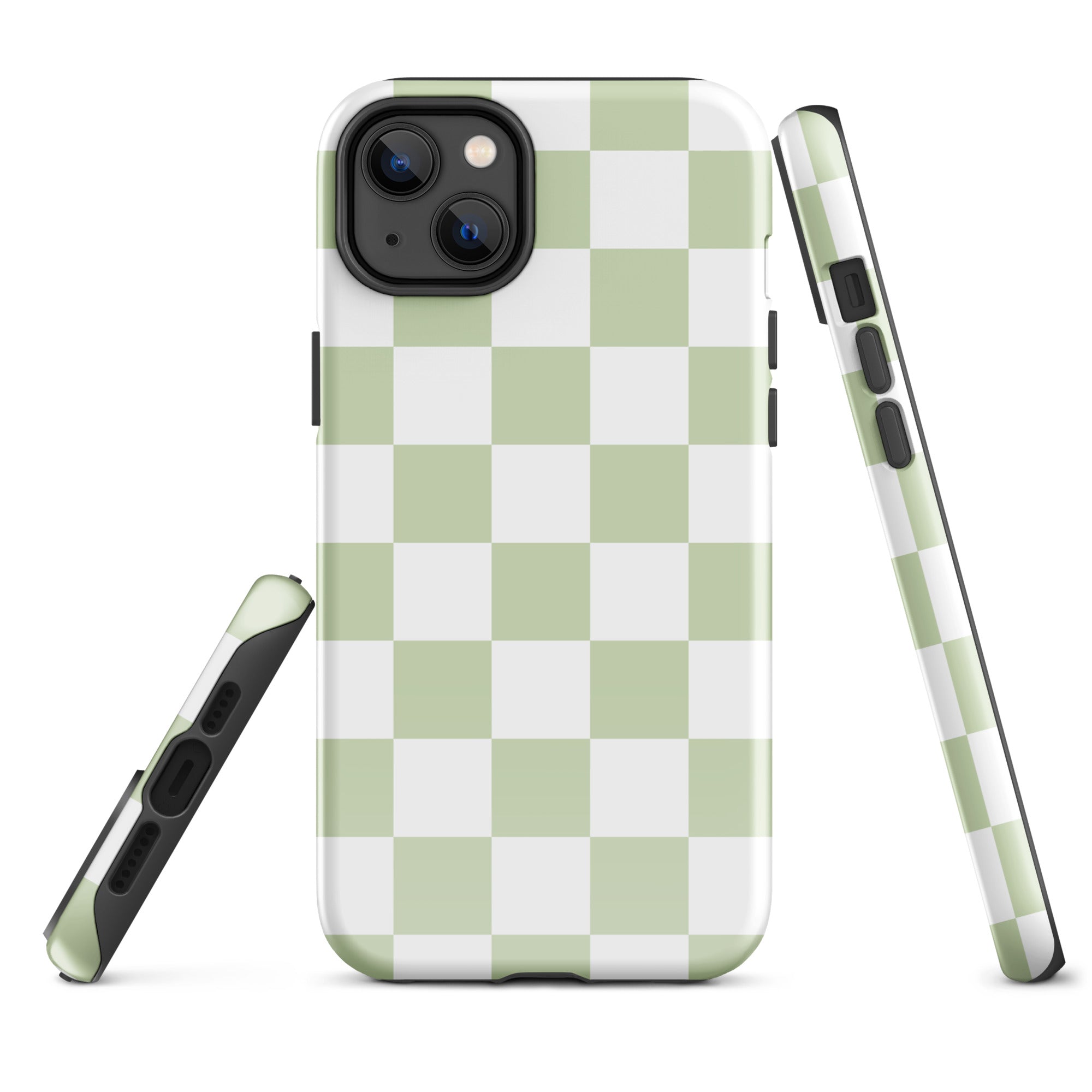Pastel Green Checkered iPhone Case