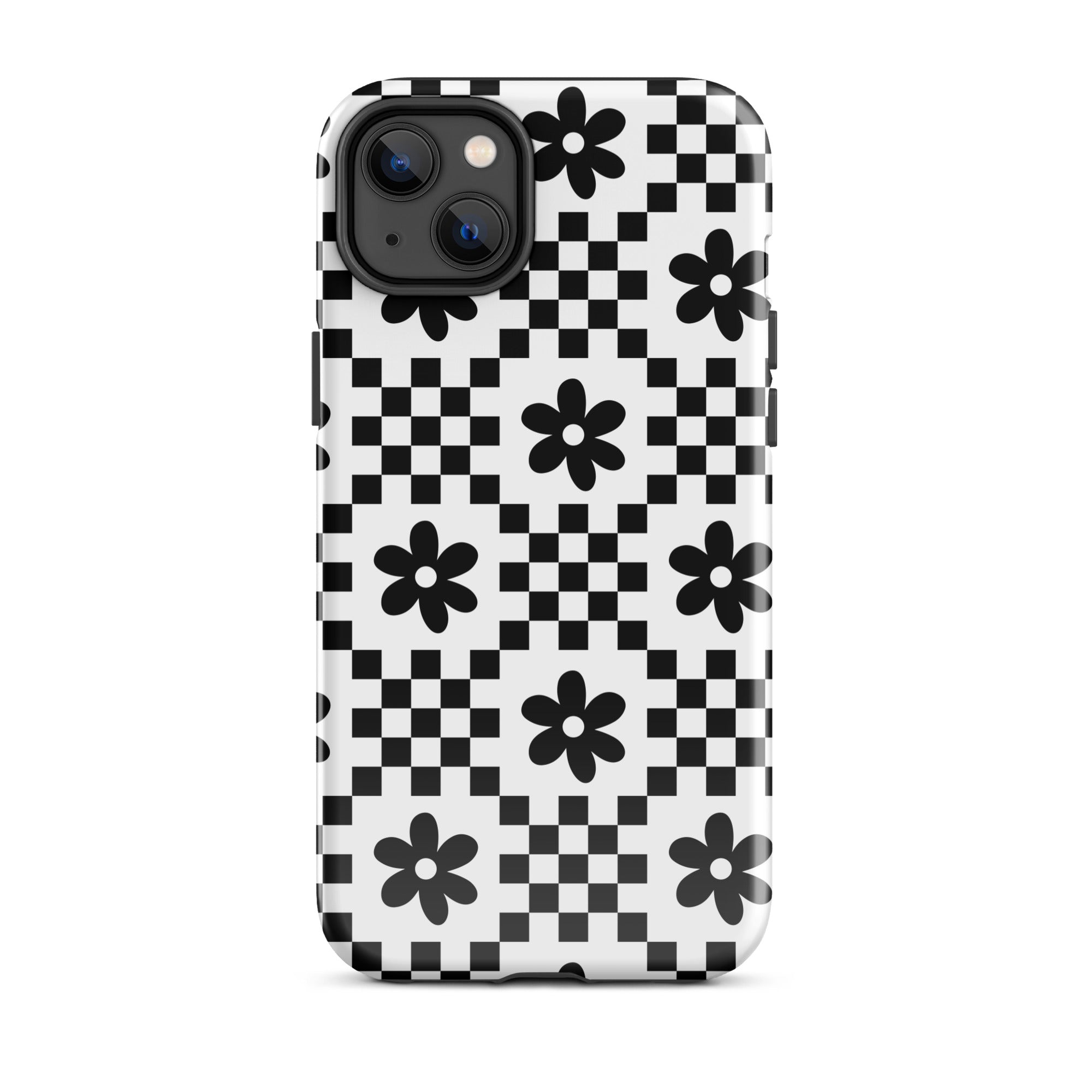 Monochrome Daisy iPhone Case iPhone 14 Plus Glossy