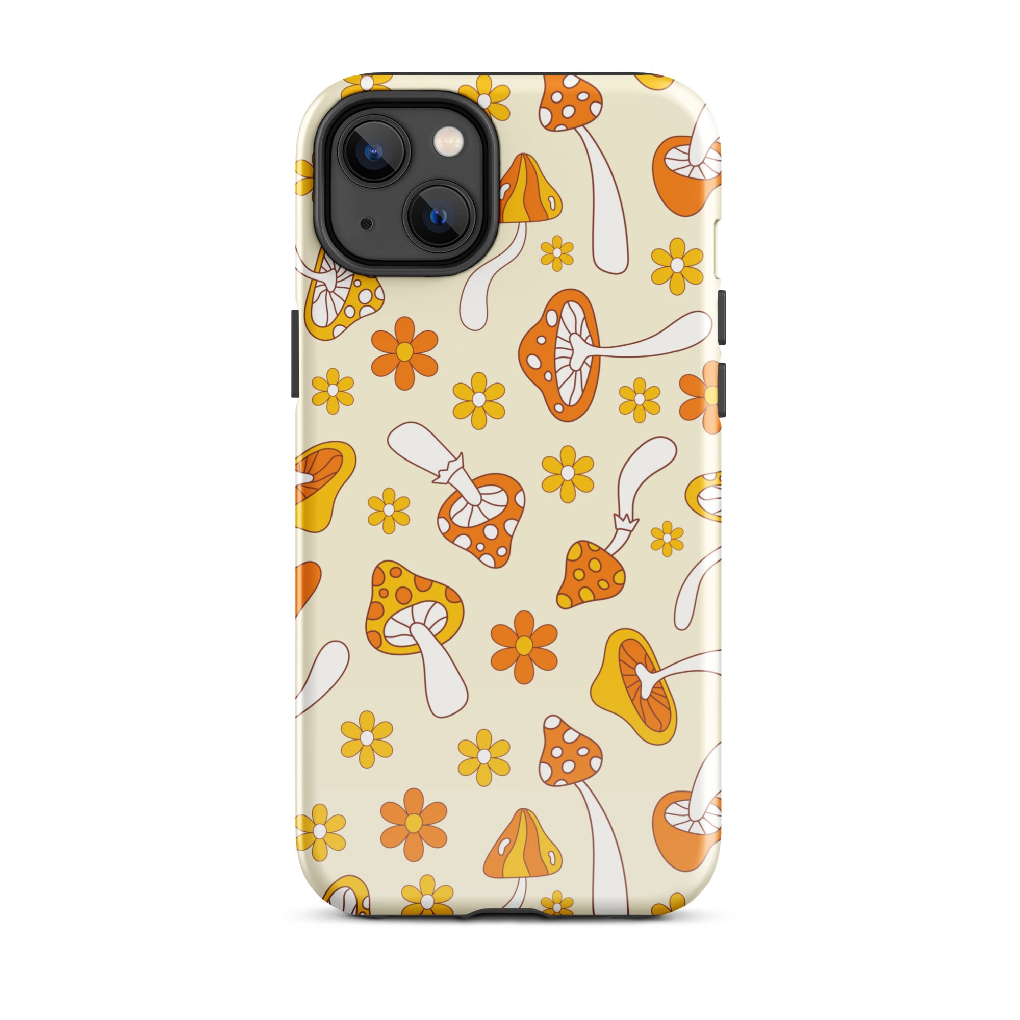 Retro Mushrooms iPhone Case iPhone 14 Plus Glossy