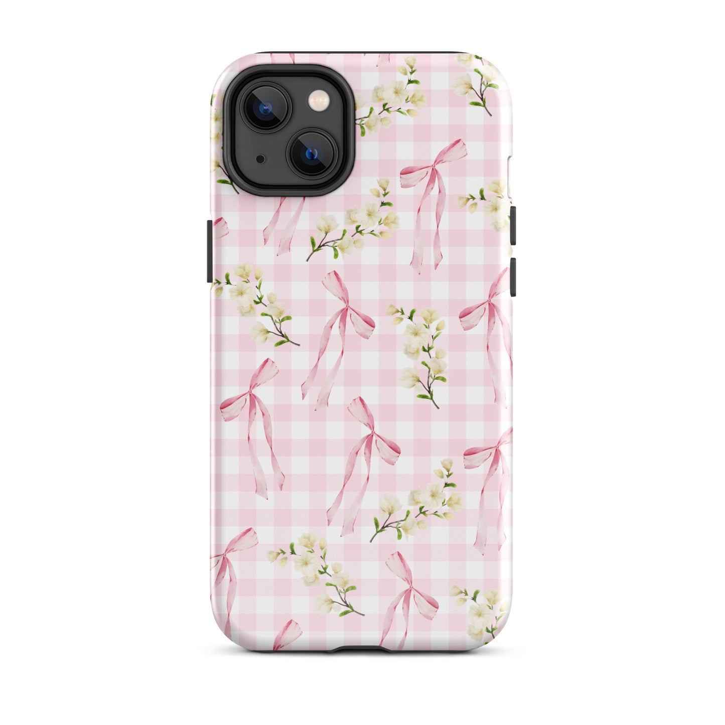 Pink Gingham Bows iPhone Case